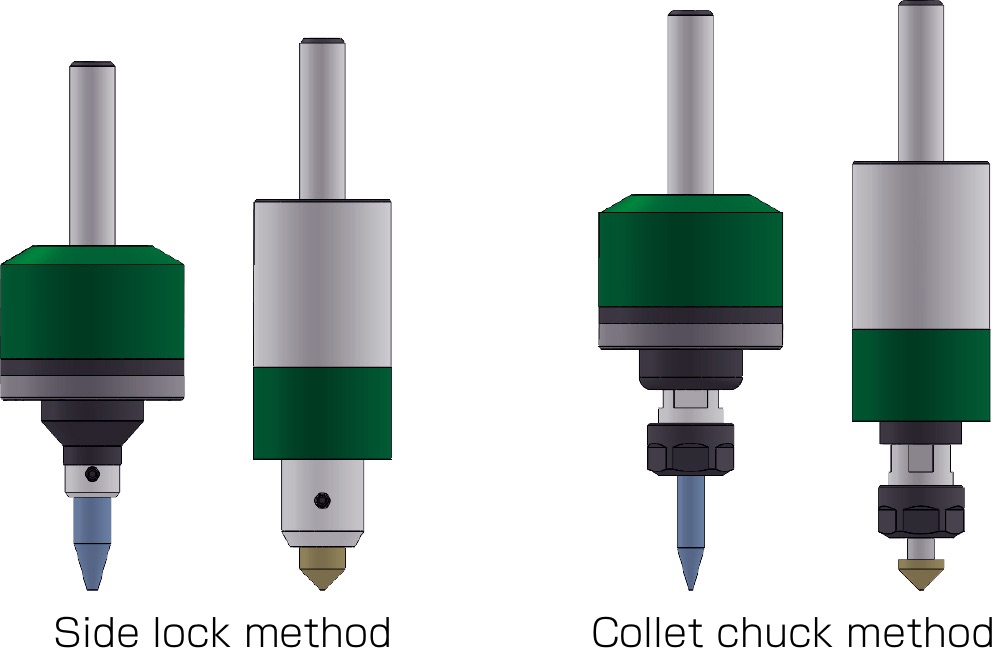 You can choose from 2 types of mounting methods for cutting tools.